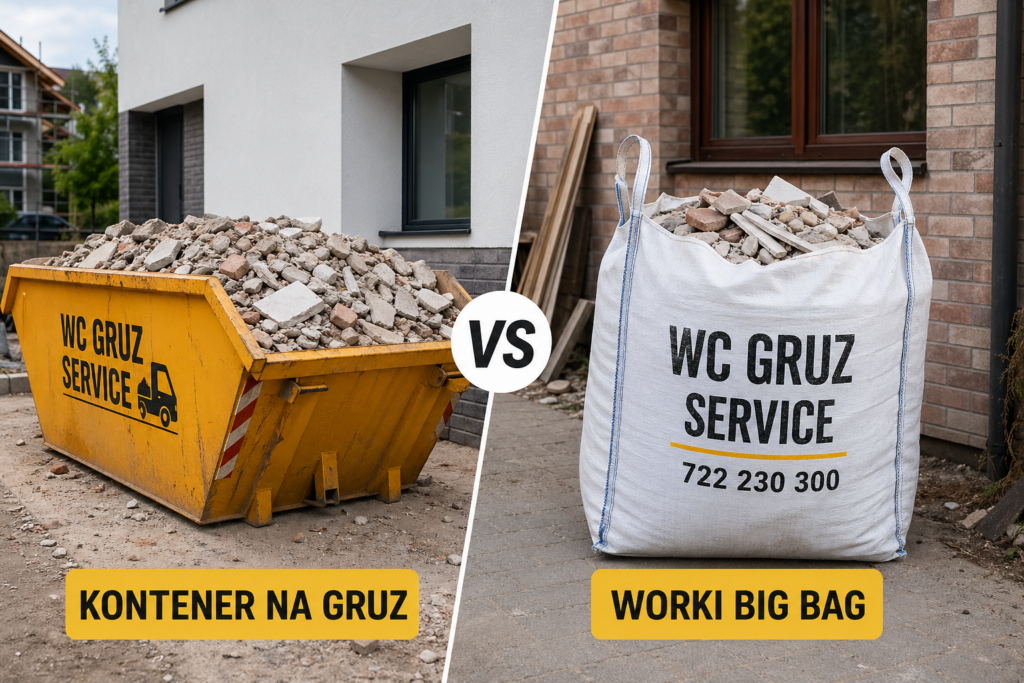Kontener na gruz czy wywóz worków Big Bag — co bardziej opłaca się przy remoncie?